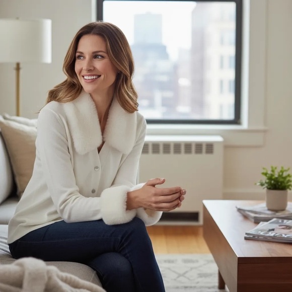 ANNE KLEIN Faux Fur Cardigan Sweater NWT size L
Non smoking/No Pets - Picture 10 of 10